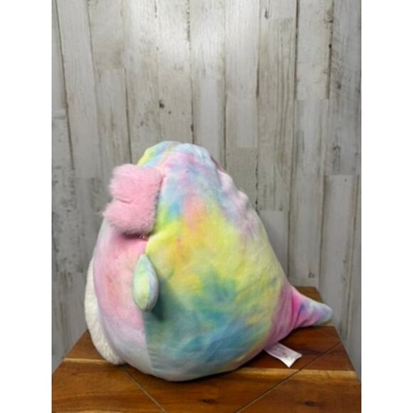 Squishmallows Tinley Rainbow Tie-Dye Axolotl Plush Toy Medium 12" - Picture 4 of 5